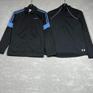 Adidas Sweatshirt Girls Size Large Black Sweatshirt Cotton Zip Sweater Bundle